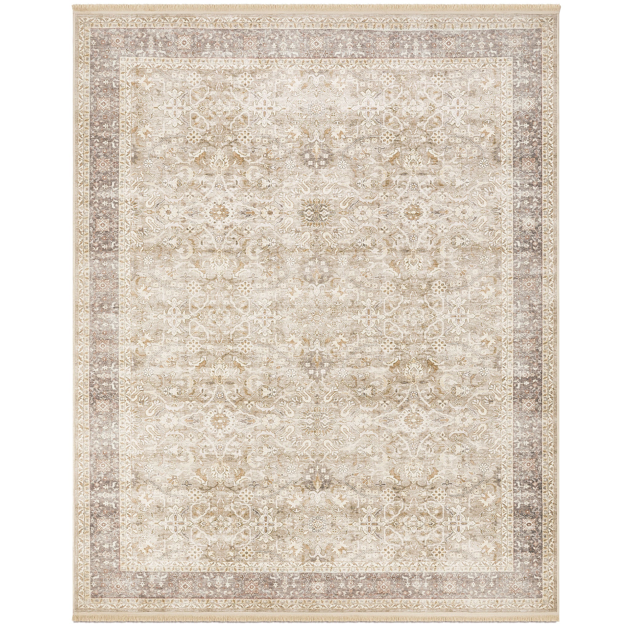 ピンクラグ　Lisa Lisa - Taupe/Multi - Washable Rug– Tumble