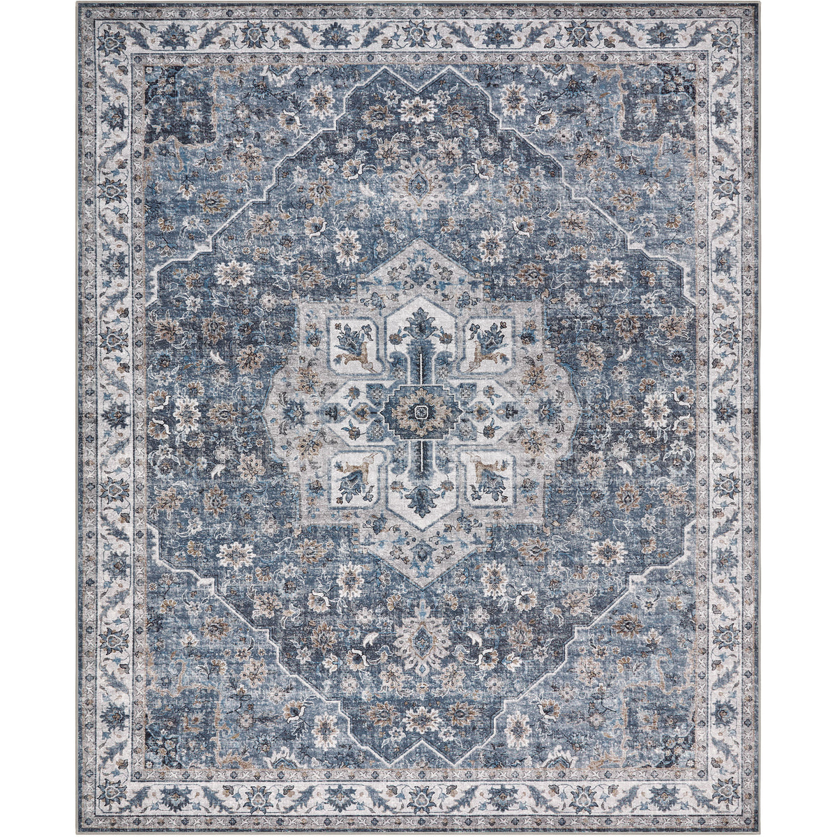 Amara - Indigo/Beige (Rug Cover)