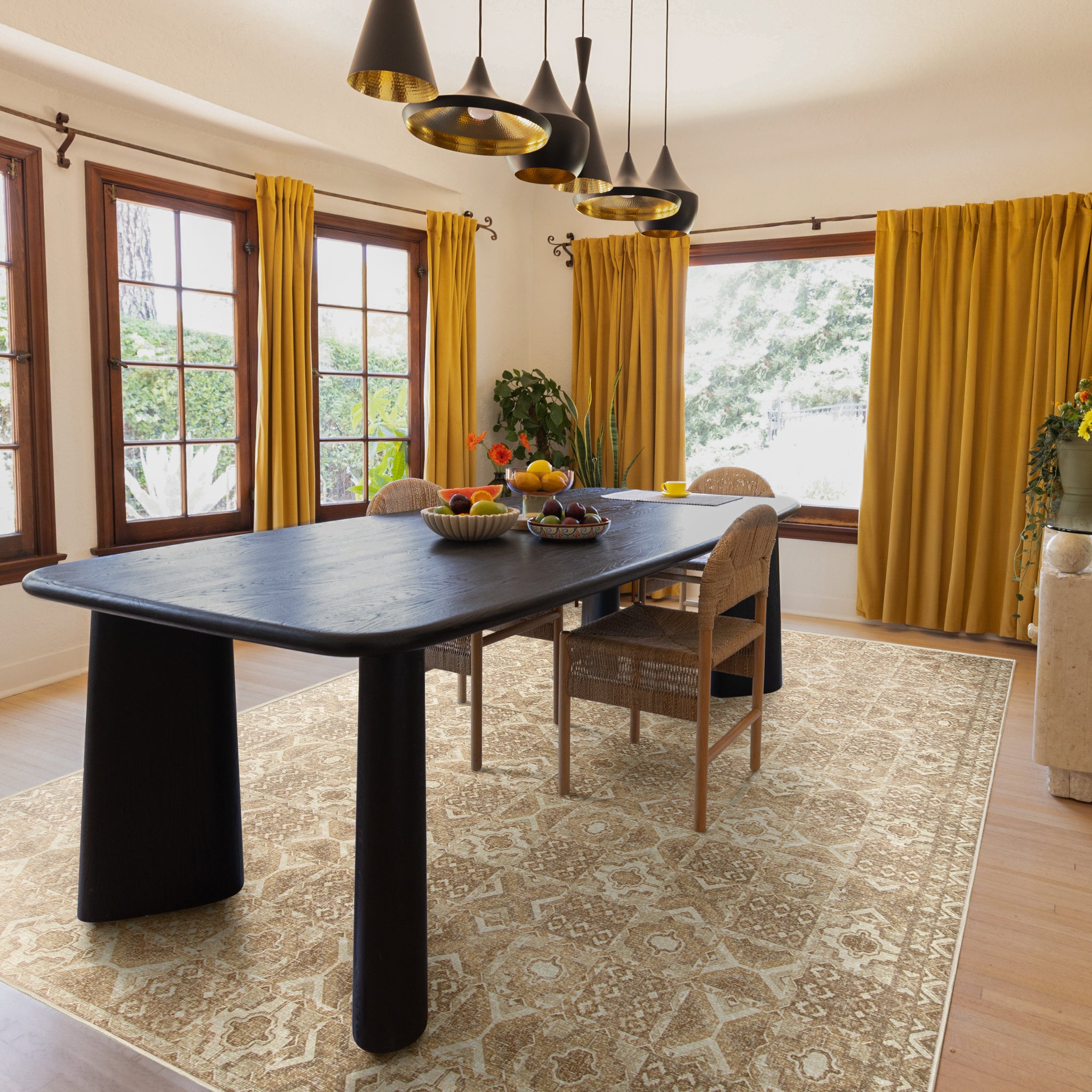 Coyoacán - Natural and Brown - Washable Rug– Tumble