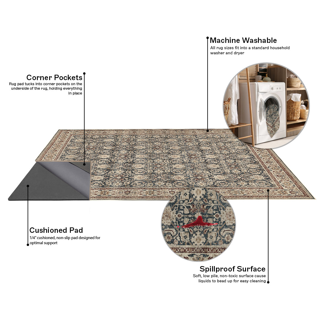 Genevieve - Forest/Multi - Washable Rug– Tumble