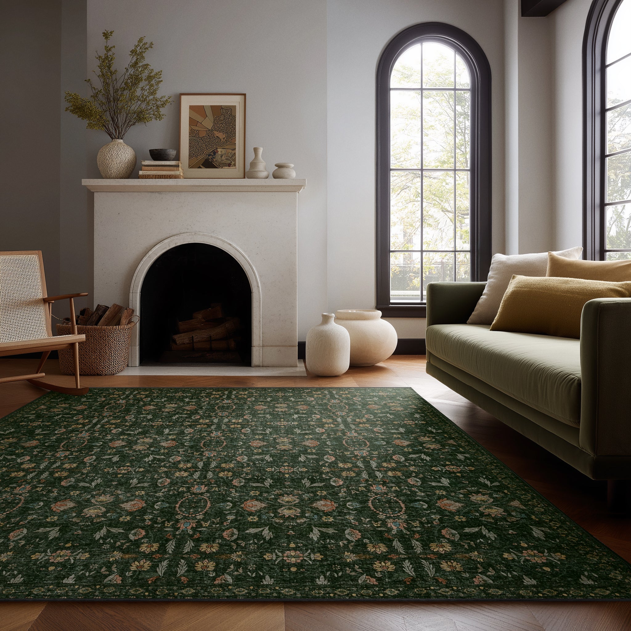Olivia - Forest/Multi - Washable Rug– Tumble