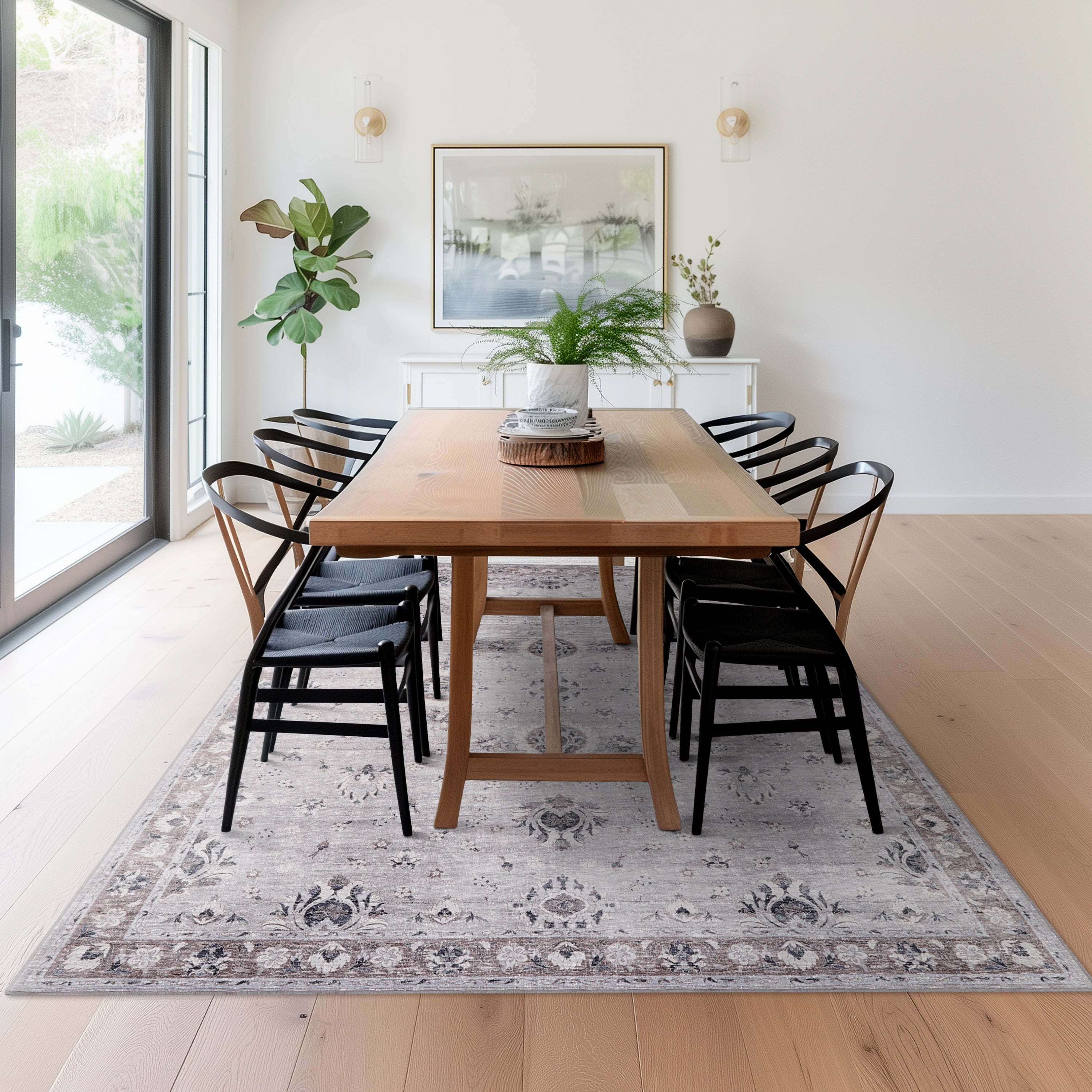 ラグ・カーペット shiraz rug Shiraz - Silver/Slate - Washable Rug– Tumble