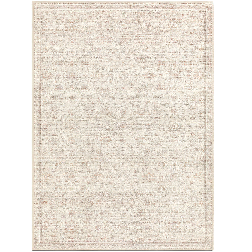 Sophia Ivory/Beige Washable Rug Tumble