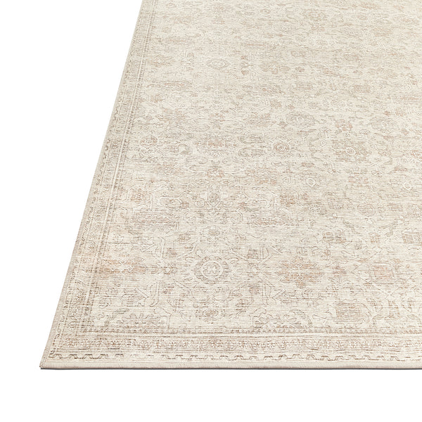 Sophia Ivory/Beige Washable Rug Tumble