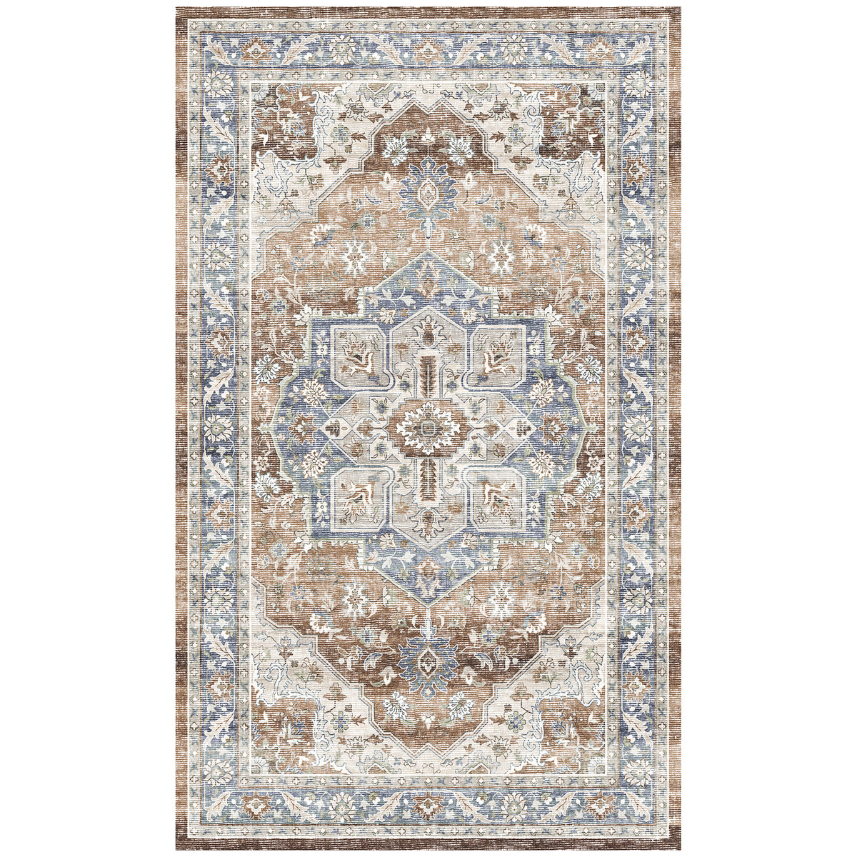 Amara - Coral/Blue (Rug Cover)