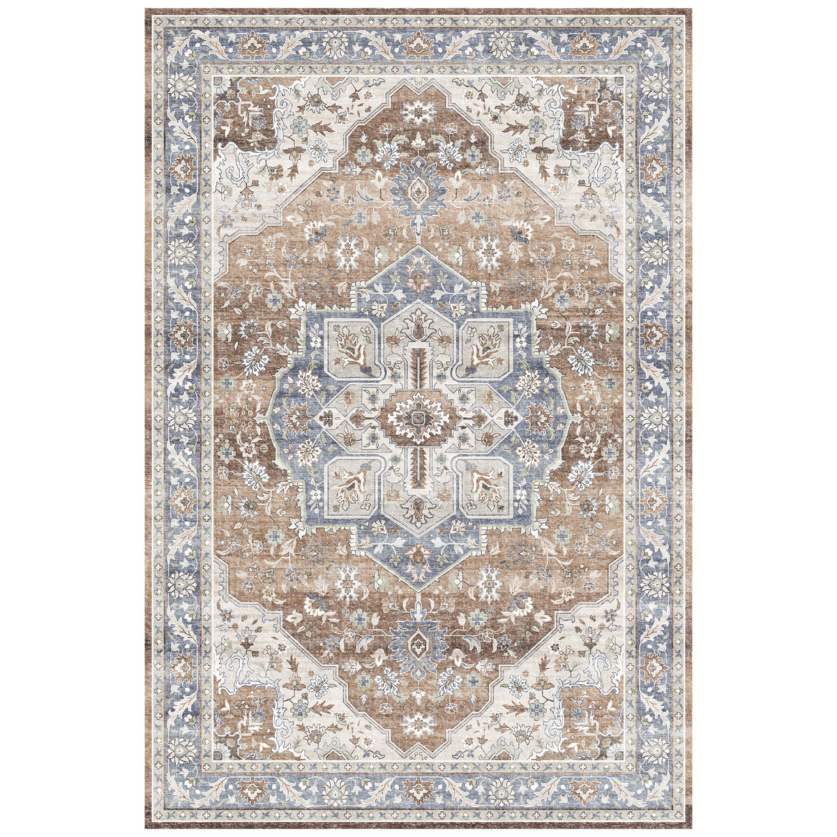 Amara - Coral/Blue (Rug Cover)