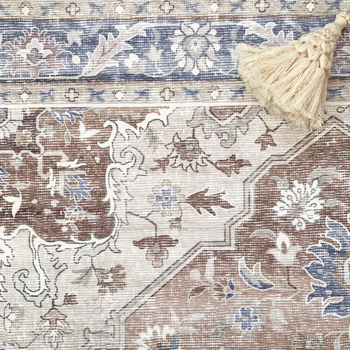 Amara - Coral/Blue (Rug Cover)