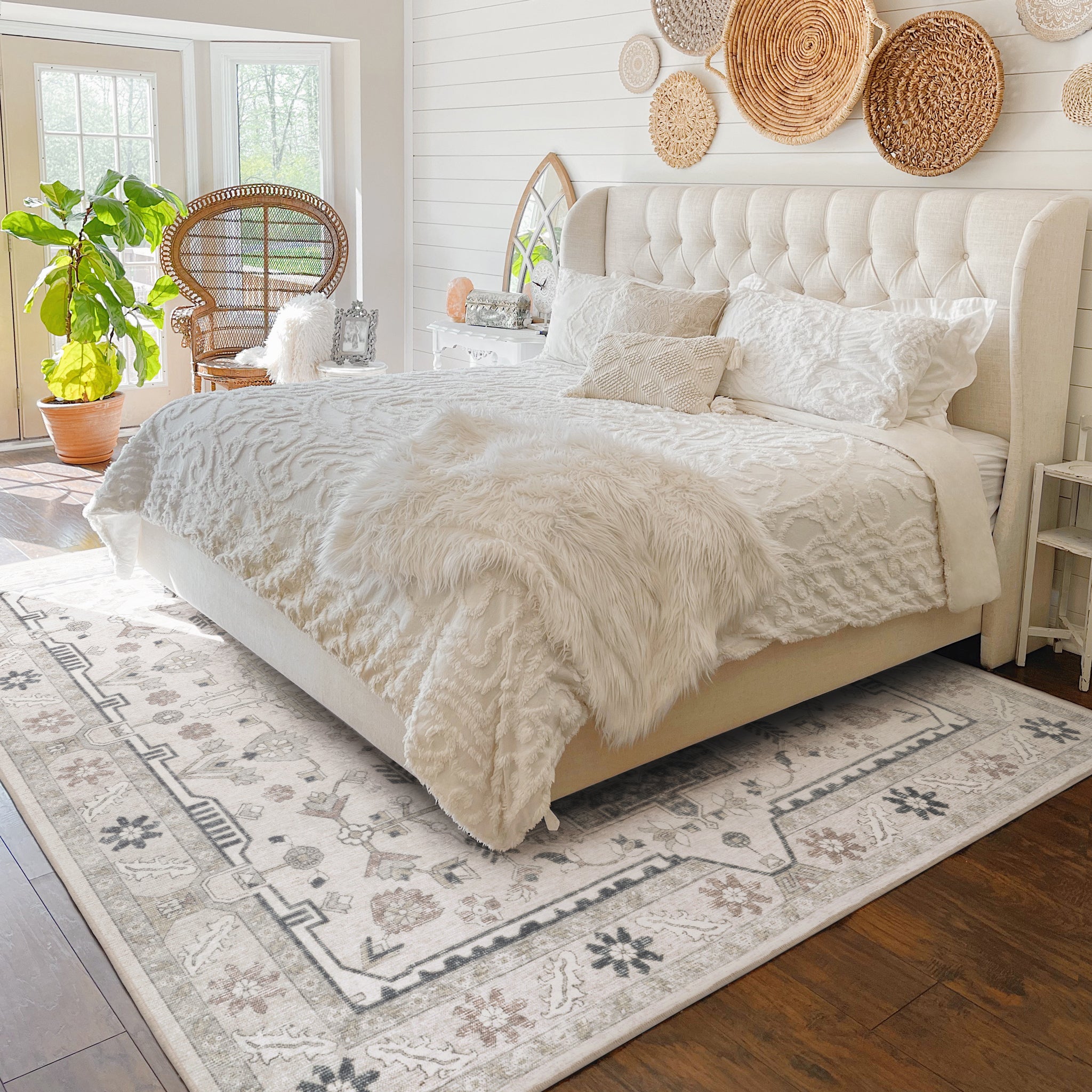 Hayden - Ivory/Slate - Washable Rug– Tumble