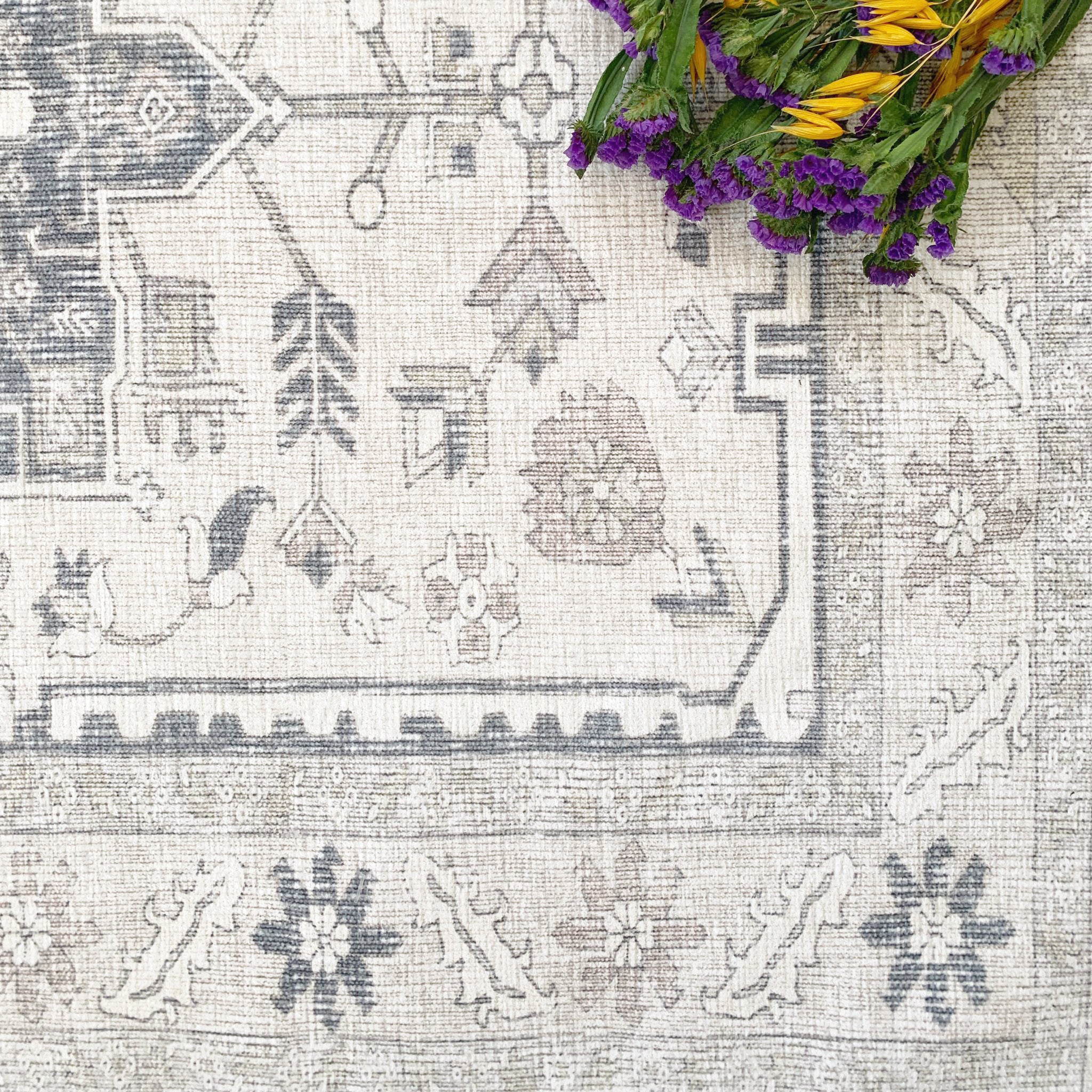 Hayden - Ivory/Slate - Washable Rug– Tumble