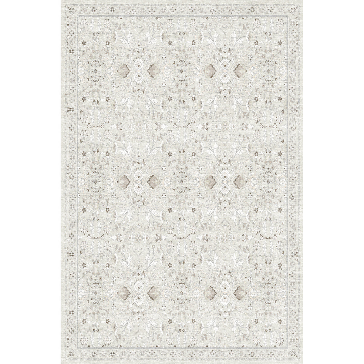 Olivia Ivory/Neutral Washable Rug Tumble