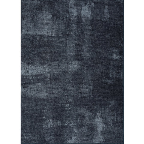 Washable Rug & Cushioned Rug Pad, Petra - Navy